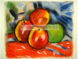 Špálova jablka - suchý pastel